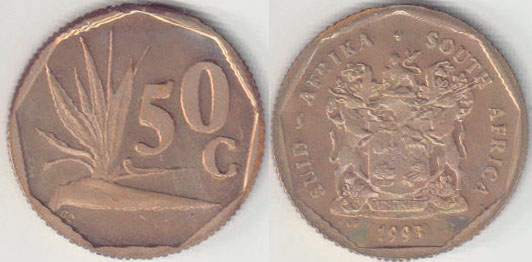 1993 South Africa 50 Cents (Proof) A005012